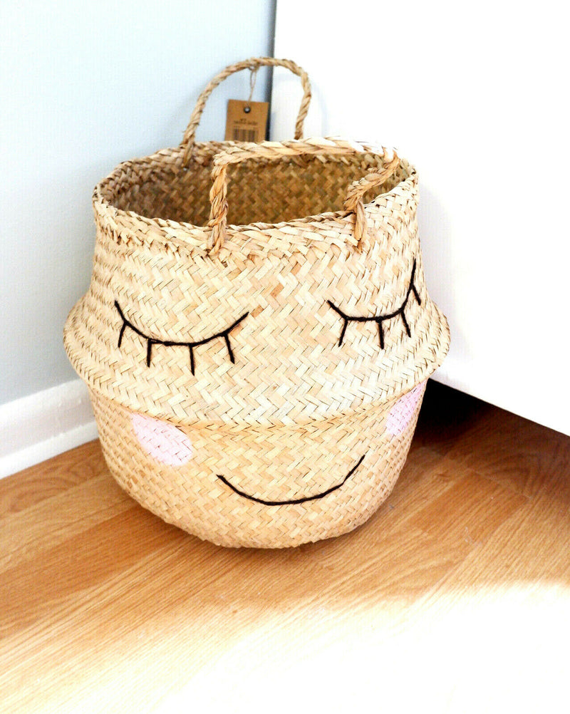 Sweet Dreams Basket Seagrass Storage Perfect for a Nursery or Kid's Bedroom
