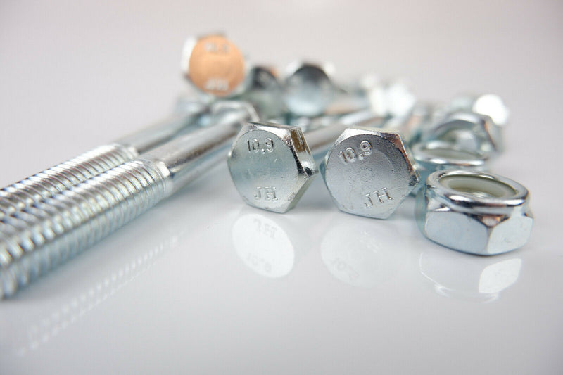 PTO SAFETY SHEAR BOLTS HIGH TENSILE 8.8 10.9 GRADE WITH NYLOC NUTS M6 M8 M10 M12
