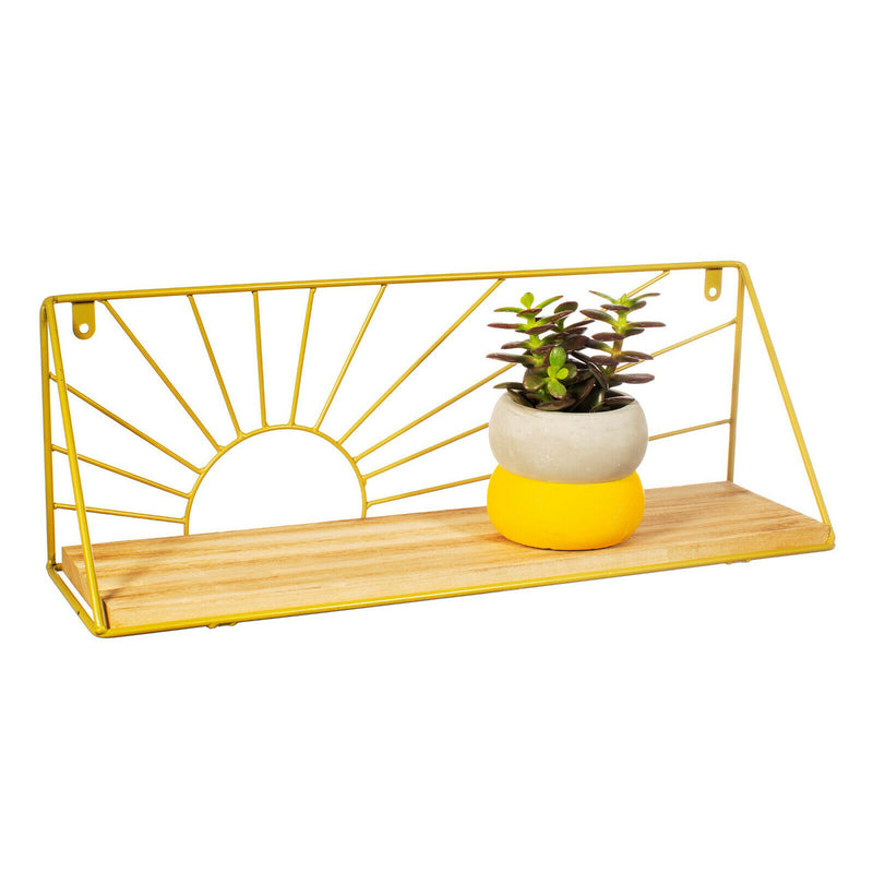 Sass & Belle Golden Sunset Shelf Modern Storage Hanging Hallway Shelves