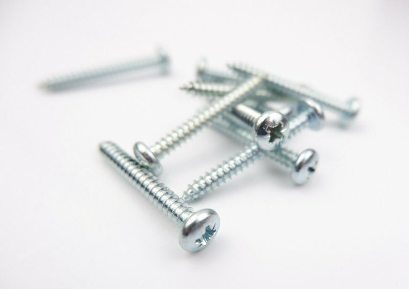 4.8 x 38 POZI PAN SELF TAPPING SCREWS ZINC PLATED POZIDRIVE TAPPERS