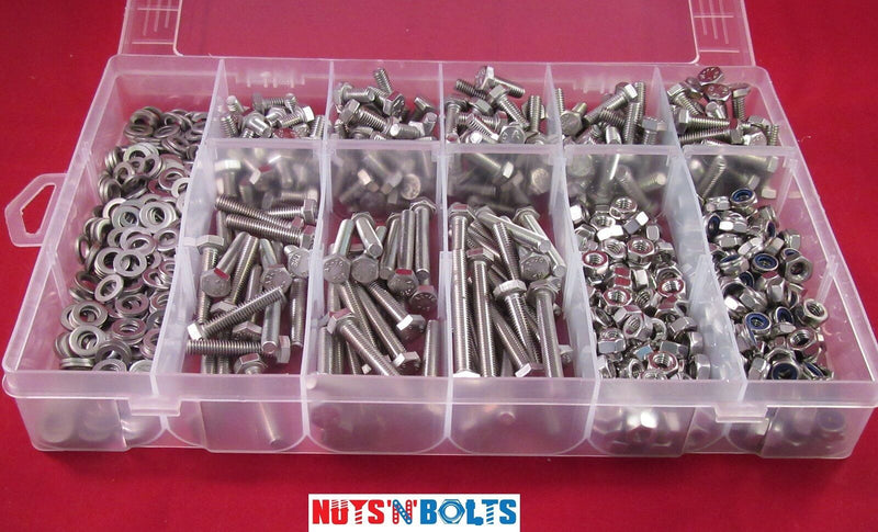 M6 Stainless Assortment of Nuts And Bolts Setscrews and washers Assorted Box kit