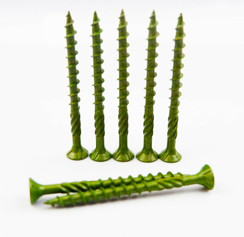 TIMco GREEN DECKING SCREWS 4.5 x 50mm COATED POZI COUNTERSUNK CSK EXTERIOR PZ2