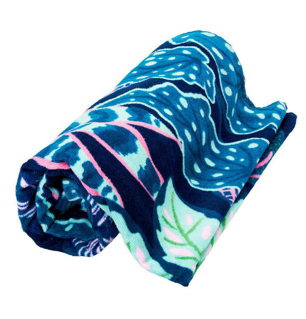 Sass & Belle Variegated Leaves Beach Towel Holiday Travel Home Bathroom