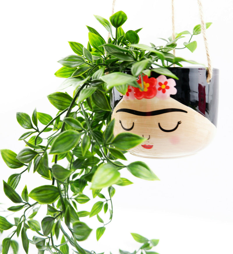 Sass & Belle Frida Kahlo Boho Fiesta Hanging Planter Plant Flower Pot Holder