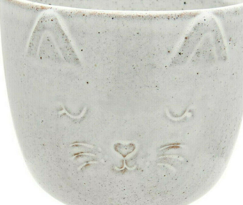 Sass & Belle Speckled Cat Stone Grey Ceramic Planter Plant Indoor Pot Holder