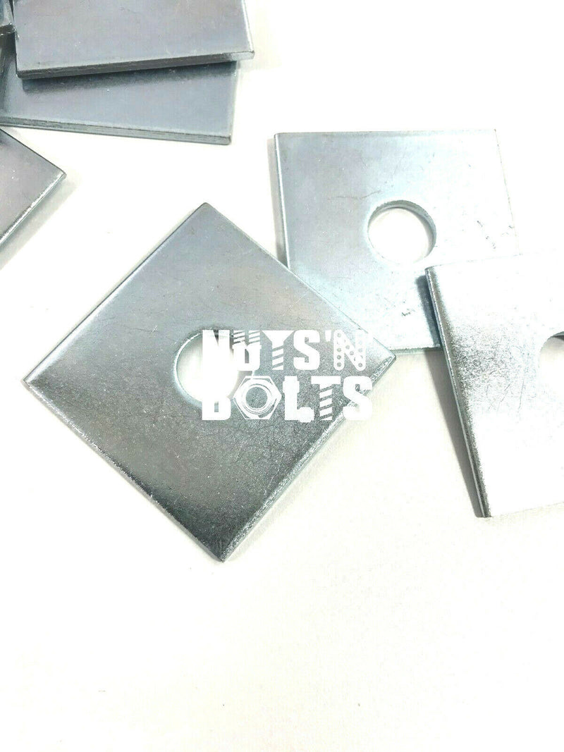 M10 & M12 50mm x 50mm x 3mm THICK SQUARE PLATE WASHERS ZINC PLATED