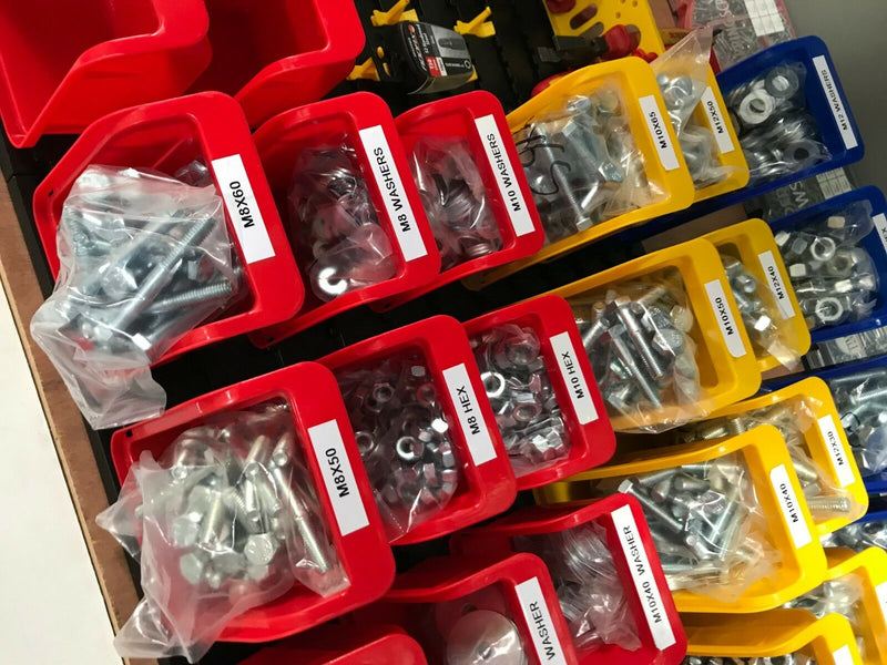 1,830 Piece M8, M10, & M12 Nut, Bolt & Washer Workshop Assortment