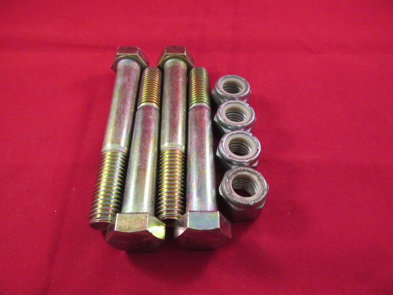 Pack 4 5/8" UNC x 4 1/2" inch High Tensile Hex Head Bolts with Nyloc nuts zinc
