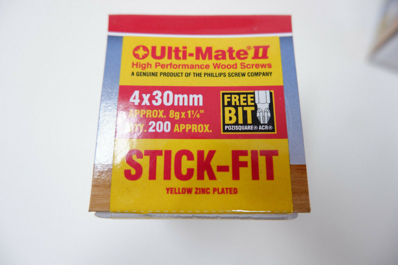 New Ulti-Mate II Stick-Fit Zinc & Yellow Plated Screw Assortment 1000 Pack, DIY