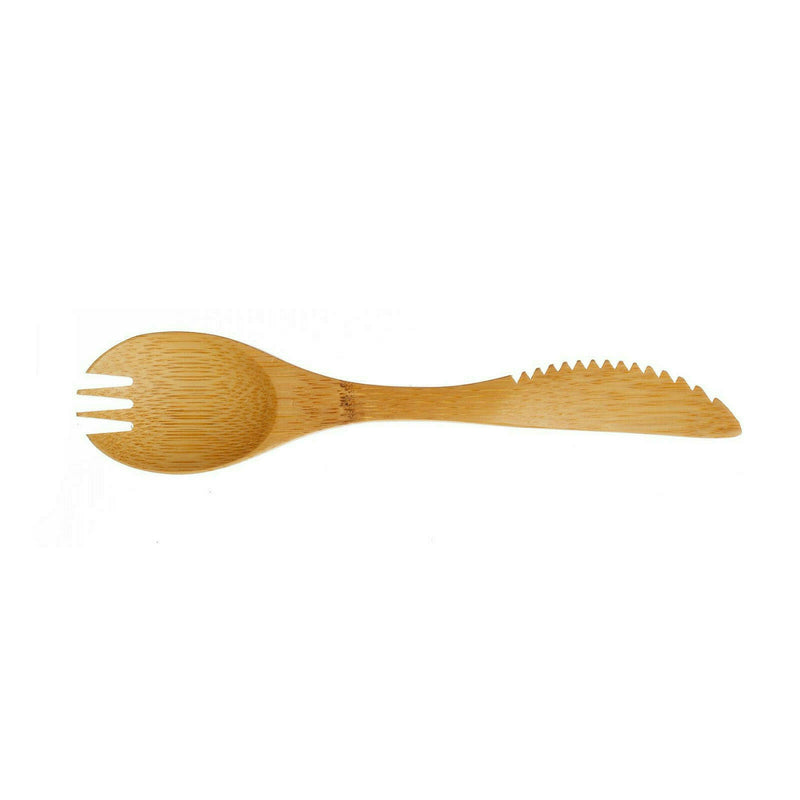 Sass & Belle Bamboo Spork lunch Box Picnic Camping Food Fork Spoon Knife
