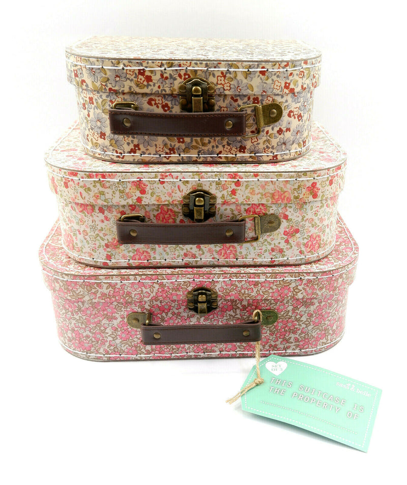 Sass and Belle Floral Vintage Style Retro Flowers Suitcase Home Storage Box