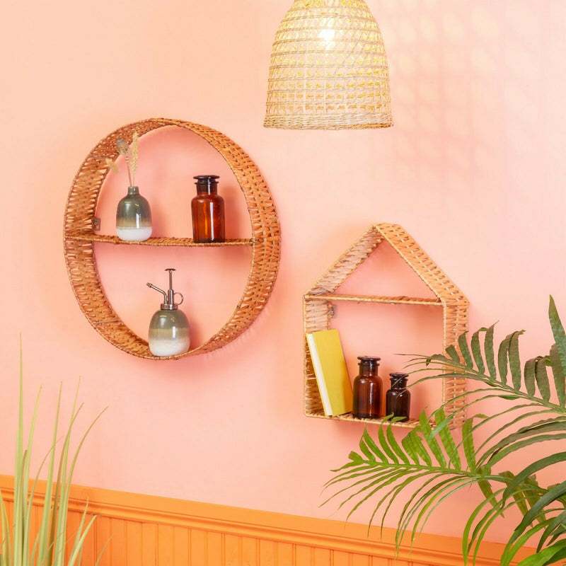 Sass & Belle Spilt Willow House Shelf Modern Storage Hanging Hallway Shelves