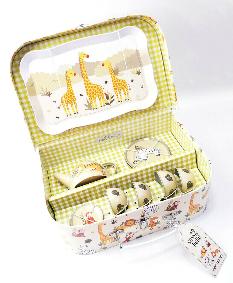 Sass and Belle Children Toy TeaSet Cooking set Kitchen Suitcase Metal Tin