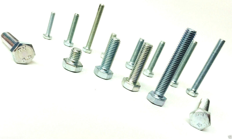 M4 M5 M6 M7 M8 Hex Head Setscrew - Hexagon Bolts BZP Zinc Plated Various Lengths