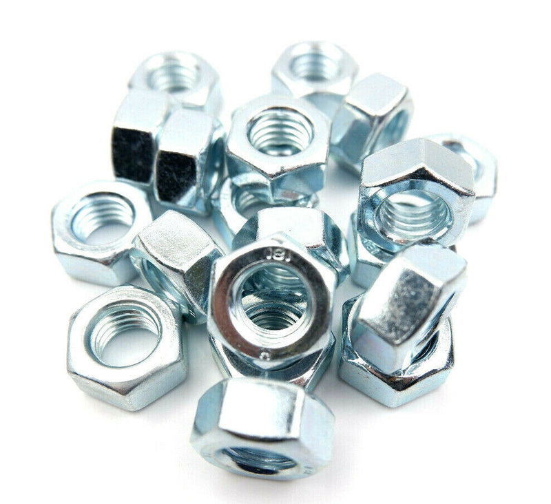 Bright zinc Plated Metric Hexagon Hex Full Nuts DIN 934 M4 M5 M6 M8 M10 M12