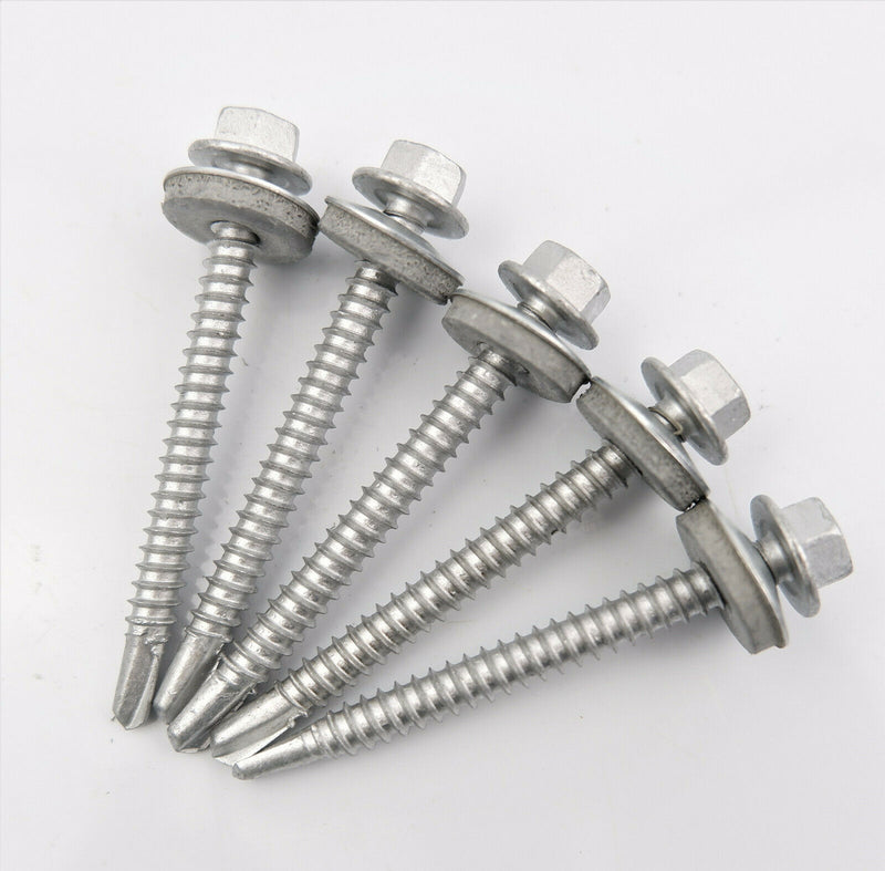 (Pack OF 200) 5.5 x 57mm Tech Screws for roofing & cladding self drill tek screw