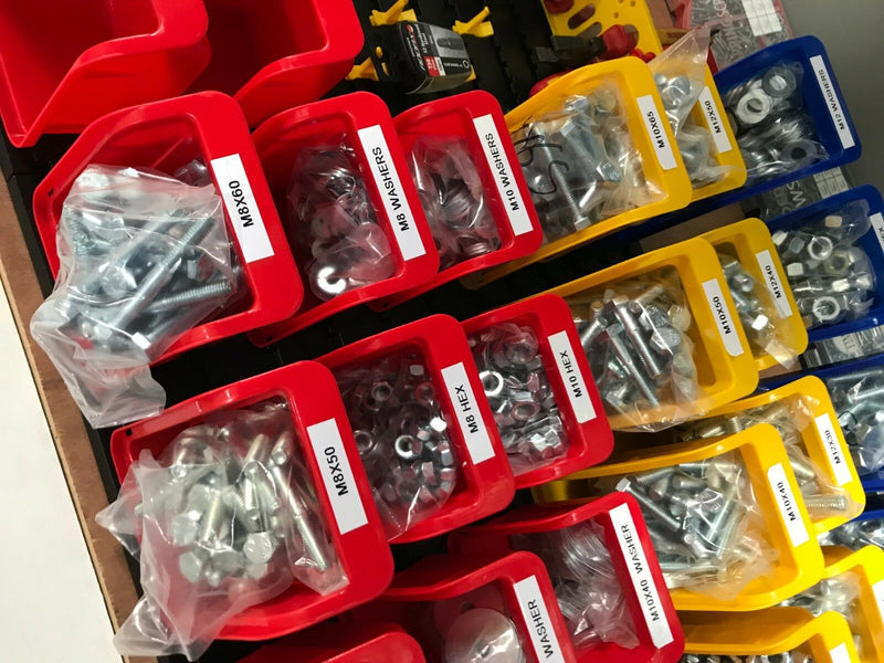 1,830 PIECE M8, M10, & M12 Nut, Bolt & Washer Workshop Assortment Refill Kit