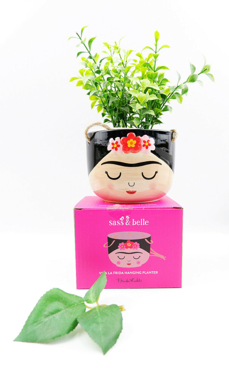 Sass & Belle Frida Kahlo Boho Fiesta Hanging Planter Plant Flower Pot Holder