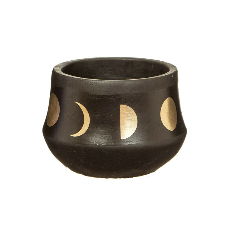 Sass and Belle Mystic Moon Phases Black Gold Planter Plant Cosmic Gift Decor