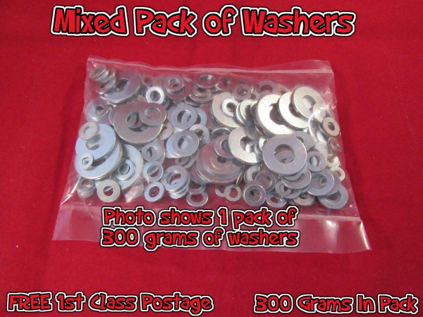 300 Grams of M4 M5 M6 M8 M10 M12 Form A C G Washers Thick Flat Washer Mixed Pack