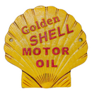 Cast Iron Golden Shell Motor Oil Wall Plaque Sign Shell shape Gasoline Garage
