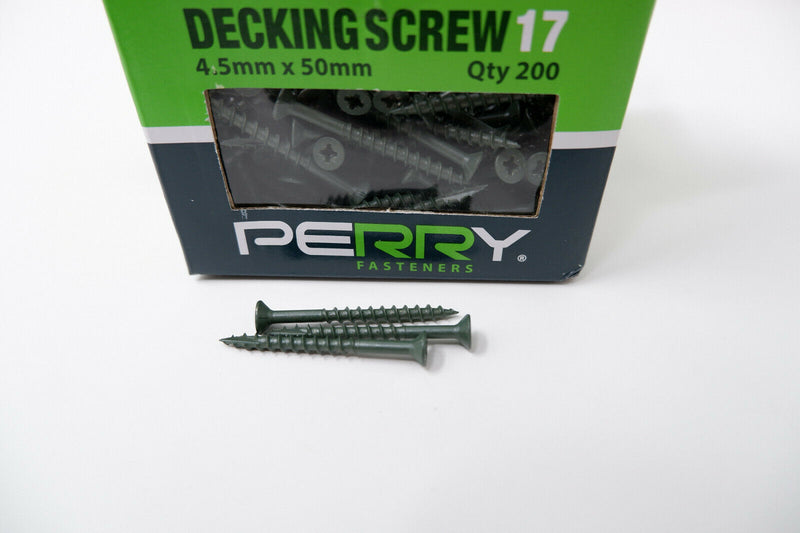 Green Decking Screws 50-75 mm Weather Treated Pozi Countersunk Fencing Fasteners