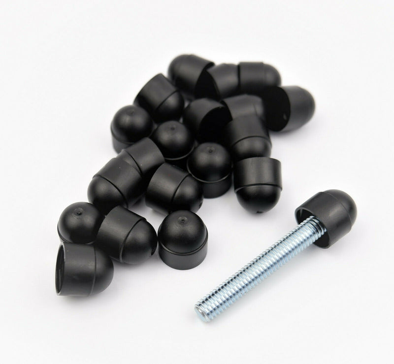 M6 M8 M10 Black nylon bolt & Nut cover caps 300 pieces 100 of each size assorted