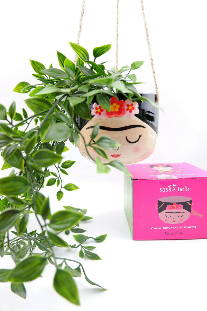 Sass & Belle Frida Kahlo Boho Fiesta Hanging Planter Plant Flower Pot Holder