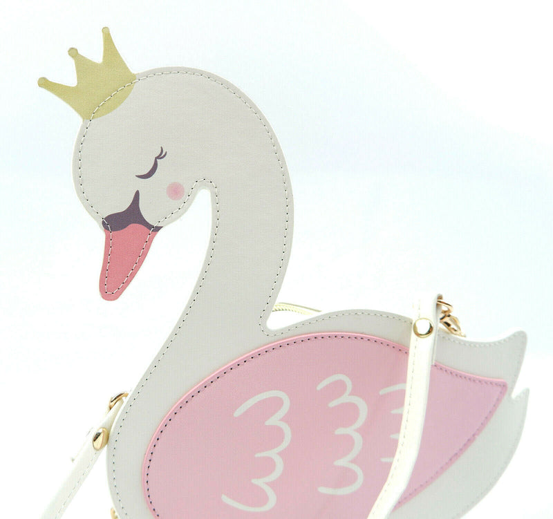 Childrens Freya Swan Cross Body Clutch Hand Little Girl Kids Pink Bag Zip Strap