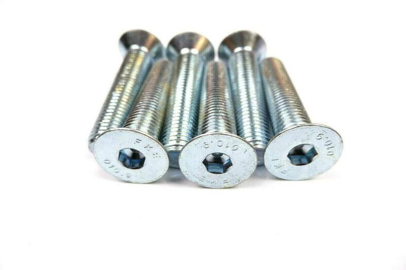 M20, 10.9 GRADE ZINC COUNTERSUNK CSK SOCKET CAPS SCREWS, ALLEN KEY BOLTS HEX