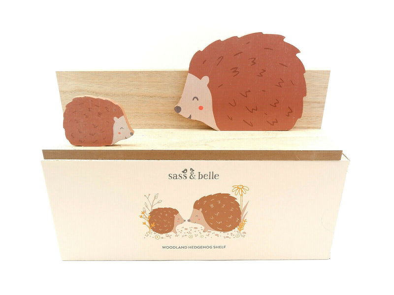 Sass and Belle Hedgehog Childrens Shelf Kids Room Wooden Shelf Storage Woodland