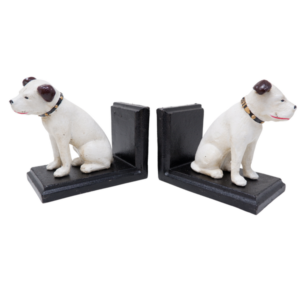 Cast Iron HMV Nipper Dog Bookends Ornament Terrier Figurine Books Cds Vinyls Lps