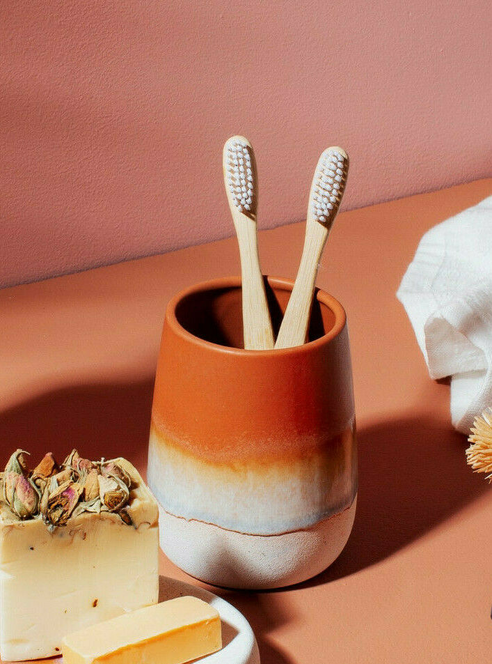 Sass & Belle Mojave Glaze Terracotta Soap Dispenser, Tumbler or Soap Dish