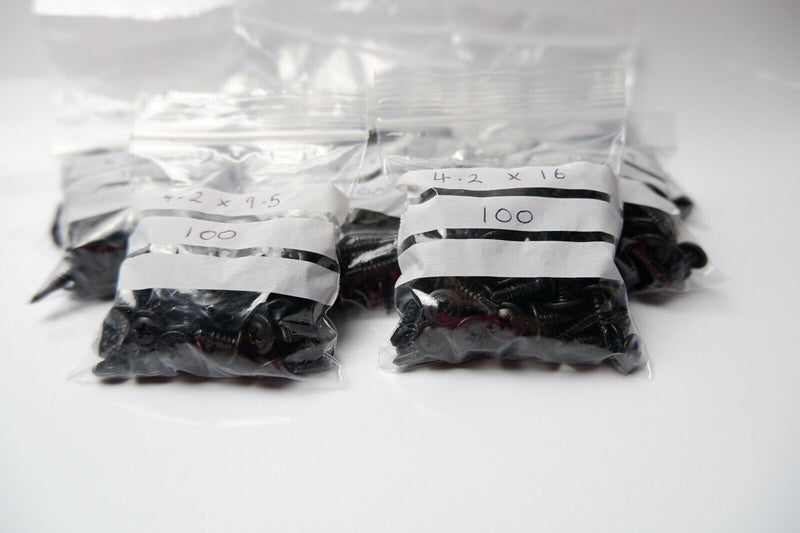 BLACK SELF DRILLING CAR INTERIOR PANEL SCREWS - SELF TAPPING ZINC