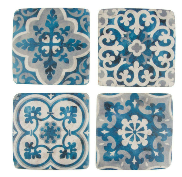 Sass & Belle Mediterranean Mosaic Santorini Coasters - Set of 4 Table Tableware