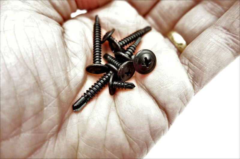 BLACK SELF DRILLING CAR INTERIOR PANEL SCREWS - SELF TAPPING ZINC