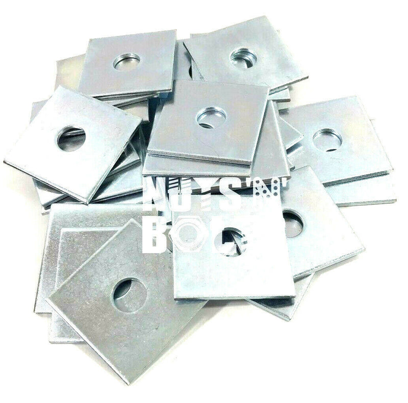 M16 x 50mm x 50mm x 3mm THICK SQUARE PLATE WASHERS ZINC PLATED 16mm x 50 x 50 x3