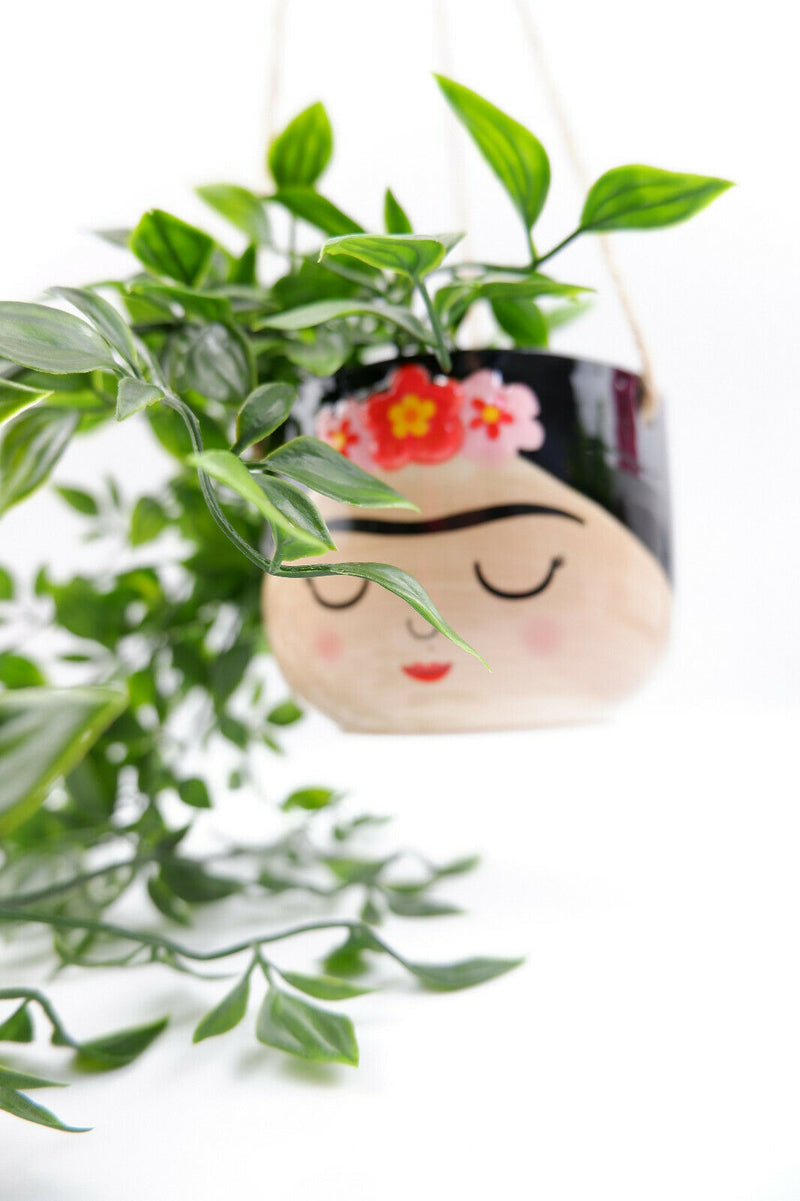 Sass & Belle Frida Kahlo Boho Fiesta Hanging Planter Plant Flower Pot Holder
