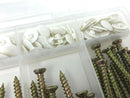 220 ASSORTED CONCRETE DOOR & WINDOW FRAME FIXING SCREWS TX30 BIT COVER CAPS KIT