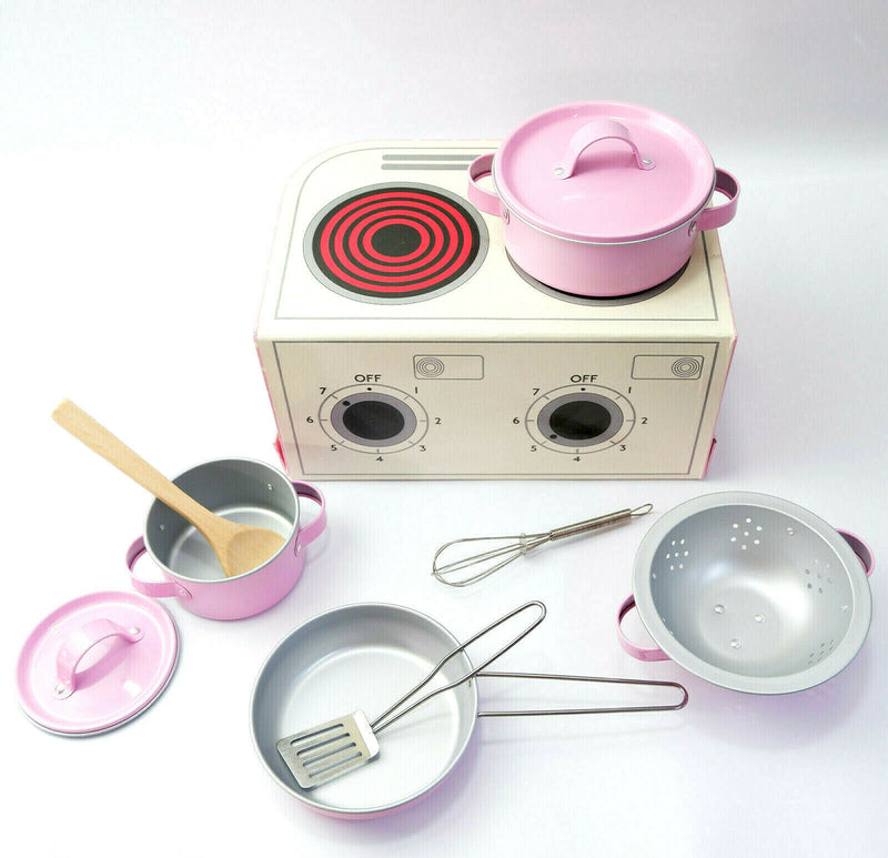 Sass and Belle Children Toy TeaSet Cooking set Kitchen Suitcase Metal Tin