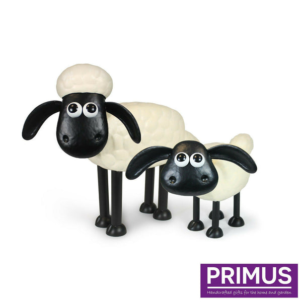 Primus Metal Shaun The Sheep AND Timmy The Sheep Garden Ornament Set Gift Idea