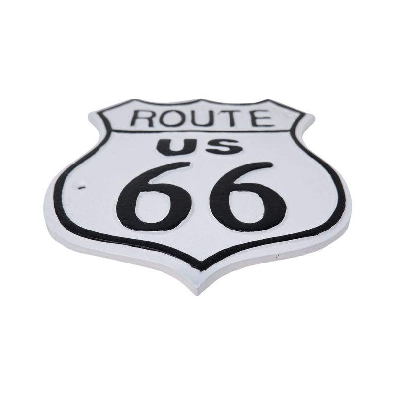 Cast Iron Route 66 Metal Sign Plaque Door Wall House USA America Highway Garage