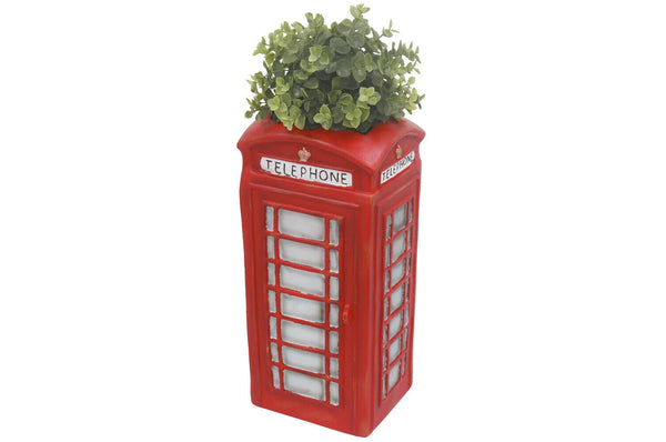 Vintage Style Traditional Red Telephone Box Planter Garden Ornament