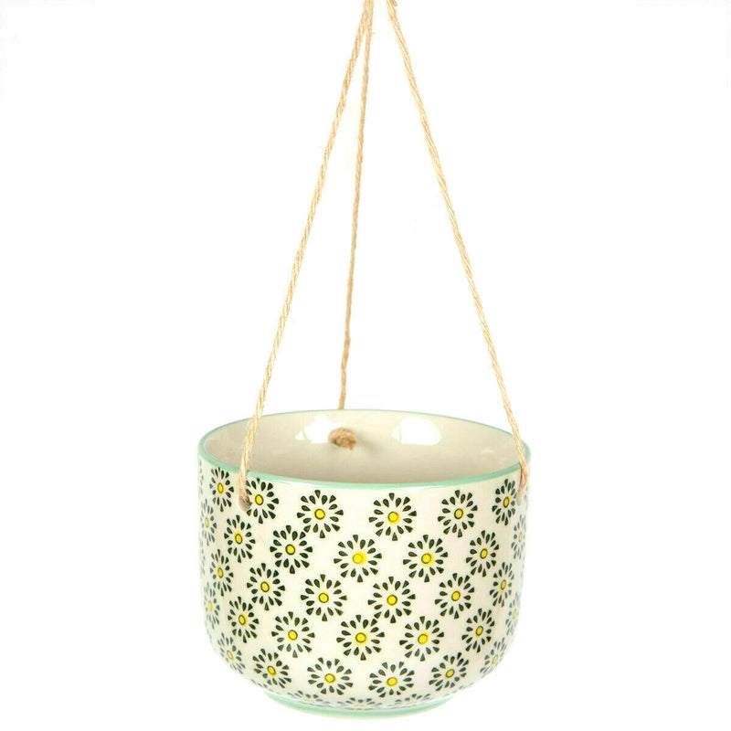 Set of 3 Hanging Ceramic Flower Plant Pot House Indoor Outdoor Houseplant Garden