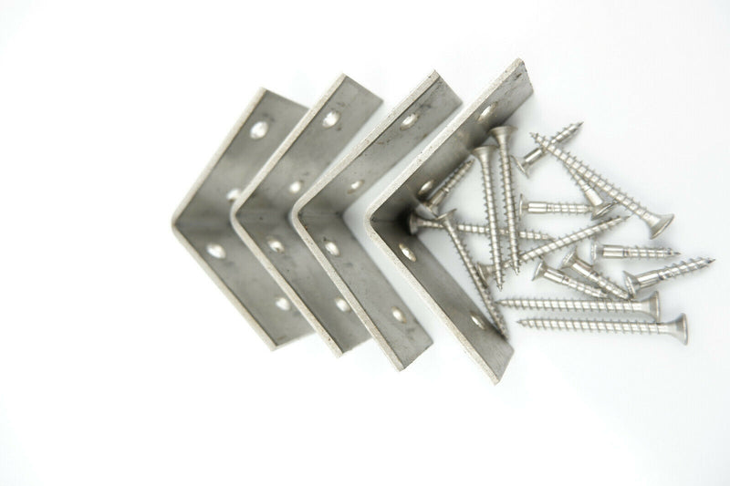 Taurus Stainless Steel Decking Handrail Bracket 50 x 50 x28mm + 16 Screws Kit