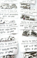 UNC 450+ Stainless Steel Hex Bolts, Nyloc Nuts & Washer Assorted Pack Kit A2