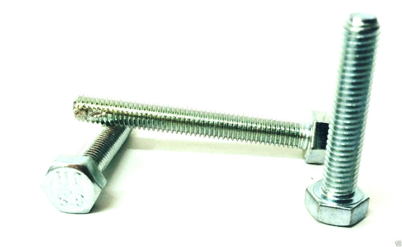 M4 M5 M6 M7 M8 Hex Head Setscrew - Hexagon Bolts BZP Zinc Plated Various Lengths