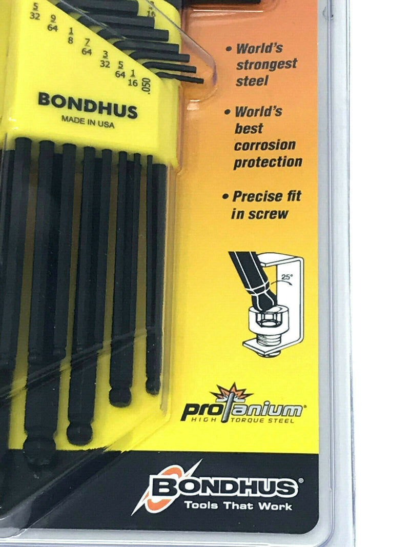 BONDHUS BLX22 20199 13 PIECE INCH / 9 PIECE METRIC BALL ENDED ALLEN HEX KEY SET