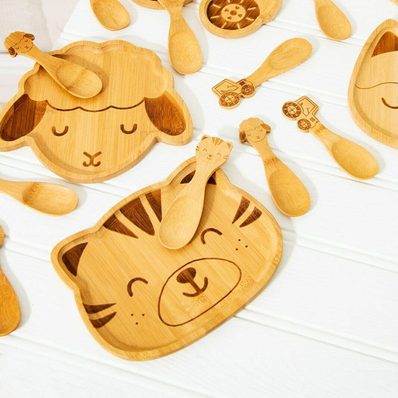 Sass & Belle Kids Childrens Bamboo Plate Tractor, Elephant, Tiger Eco Friendly