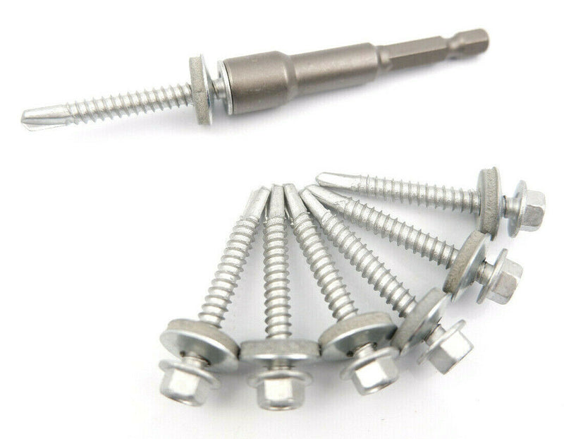 (Pack OF 100) 5.5 x 51mm Tech Screws for roofing & cladding self drill tek screw